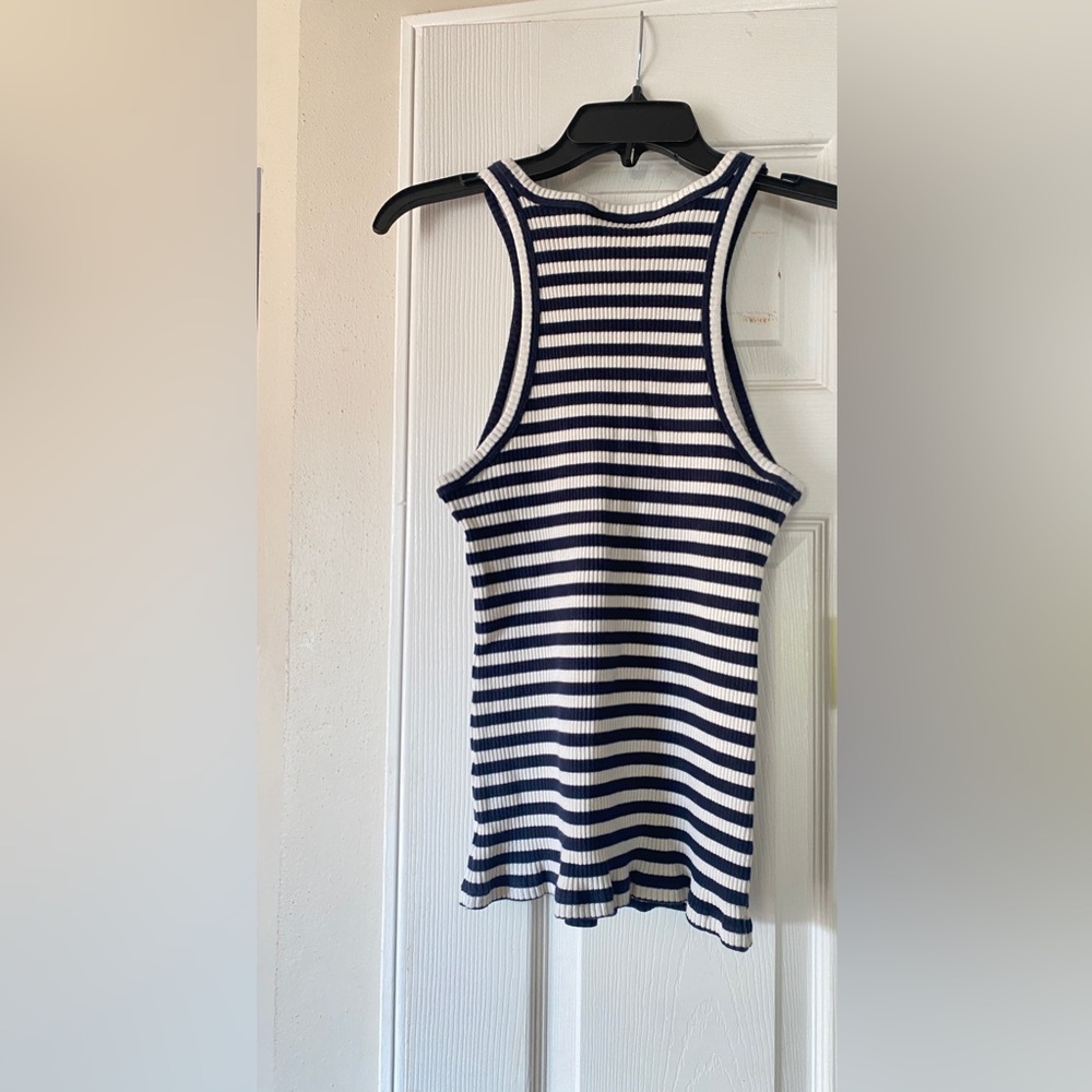 Theory Navy Blue/White Top - Picture 5 of 6